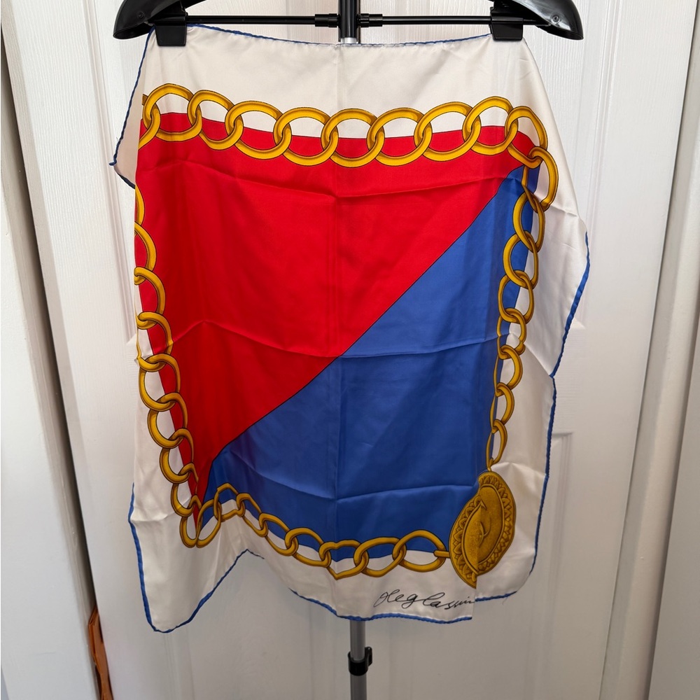 Vintage Oleg Cassini Silk Square Scarf